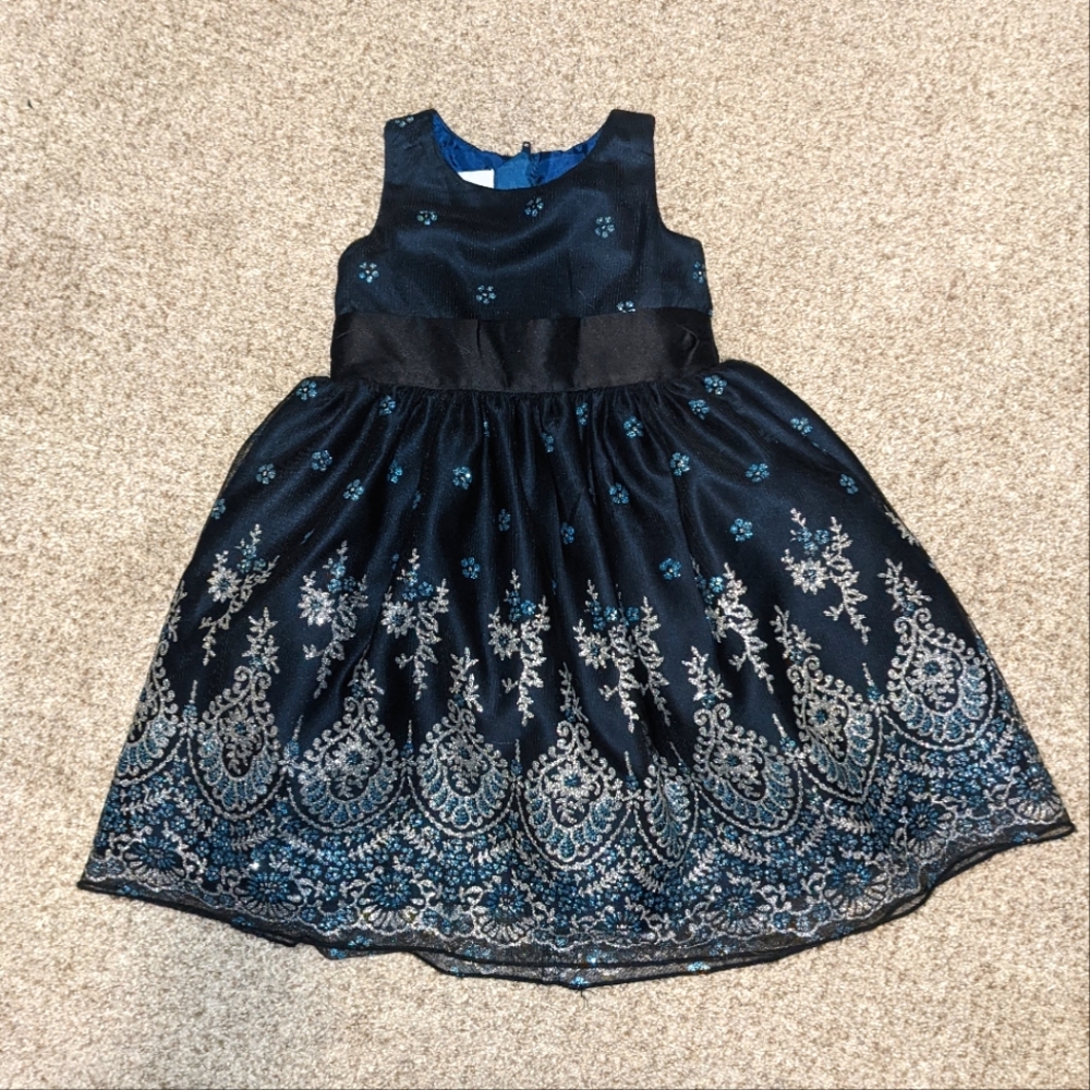 Navy Blue, Special Editions, Glitter Party Dress, 12 mos